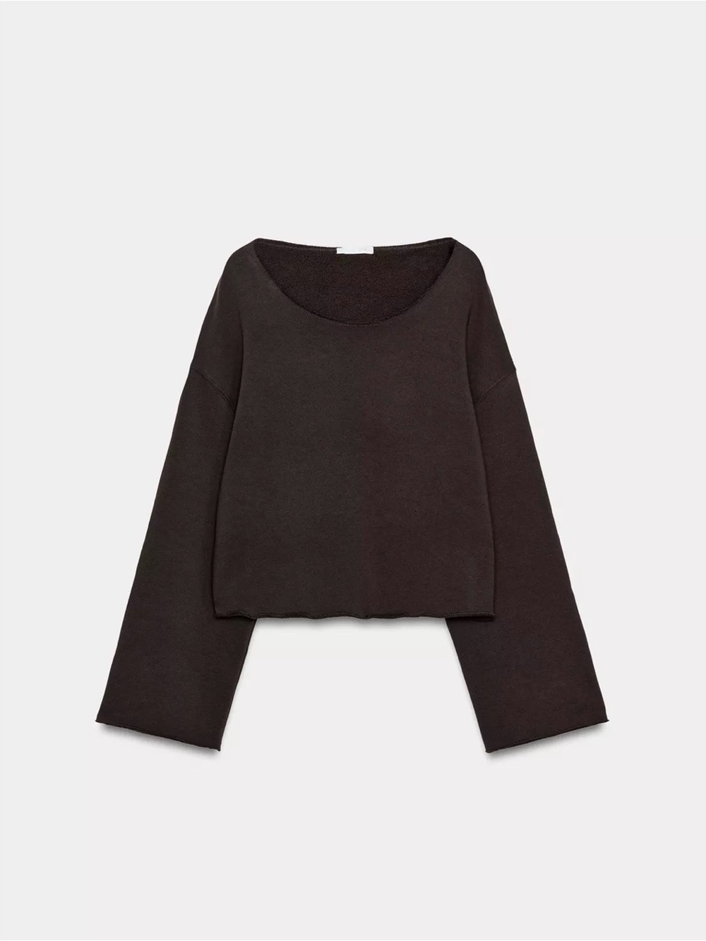 Zara Black Long Sleeve Oversized Tee - Picture 2 of 3